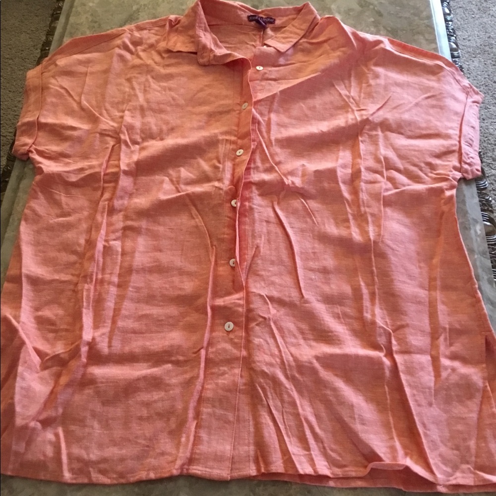 Jessica London linen button down top